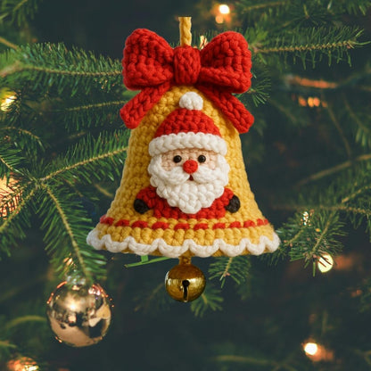 🎄Christmas discount  🌲DIY Knitted Christmas Tree Bell Decoration – ✨Handmade Holiday Decoration Set💖