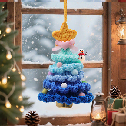 🌲 Knitted Christmas Tree Bell Decoration