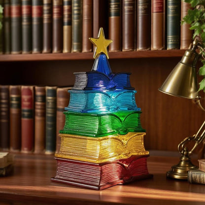 🌈Rainbow Book Light📚- Stacked Christmas Tree